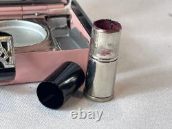 MCM La Fonteyn Compact Carryall Pink & Black Metal Triple Vanity Powder Box