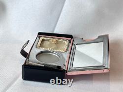 MCM La Fonteyn Compact Carryall Pink & Black Metal Triple Vanity Powder Box