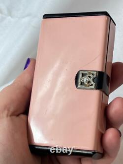 MCM La Fonteyn Compact Carryall Pink & Black Metal Triple Vanity Powder Box