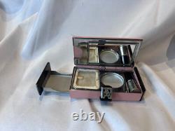 MCM La Fonteyn Compact Carryall Pink & Black Metal Triple Vanity Powder Box