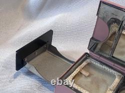 MCM La Fonteyn Compact Carryall Pink & Black Metal Triple Vanity Powder Box