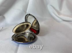 MCM Platé Compact Sailboat Nautical Enamel Double Vanity Mirrored Powder Box