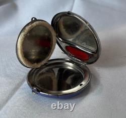 MCM Platé Compact Sailboat Nautical Enamel Double Vanity Mirrored Powder Box