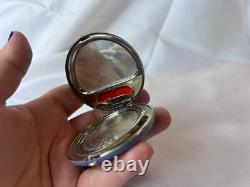 MCM Platé Compact Sailboat Nautical Enamel Double Vanity Mirrored Powder Box