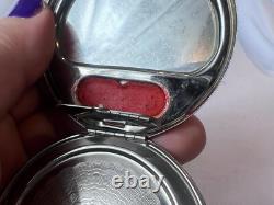 MCM Platé Compact Sailboat Nautical Enamel Double Vanity Mirrored Powder Box