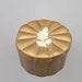 Menda Vintage Gold Glitter Plastic Powder Box, Hinged Lid with Puff