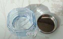 Mid 20th Century Blue Glass Powder Bowl Regent Products Made in England