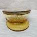 Military Hat Ornamental Jar Ashtray, Amber Flashed, Paden City Glass Co., Mirrored Top, Center Insignia of Eagle