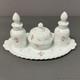 Milk Glass Vanity Set Roses and Bows Westmoreland Tray Perfumes Power Box