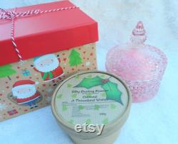 Mini Girls Boudoir Christmas Gift Set. Powder Puff, Powder Jar and Silky Dusting Powder. Talc and Cornflour Free.