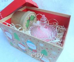 Mini Girls Boudoir Christmas Gift Set. Powder Puff, Powder Jar and Silky Dusting Powder. Talc and Cornflour Free.