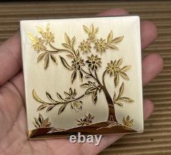 Mint Complete Elgin American Lotus Tree Powder Compact Set Original Box Booklet
