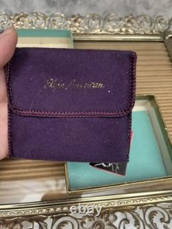 Mint Complete Elgin American Lotus Tree Powder Compact Set Original Box Booklet