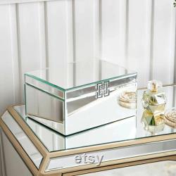 Mirrored Storage Box Chrome Large
