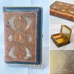 Mondaine Compact Book Style Art Nouveau Deco Double Vanity Rouge & Powder Box