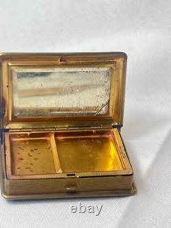 Mondaine Compact Book Style Art Nouveau Deco Double Vanity Rouge & Powder Box