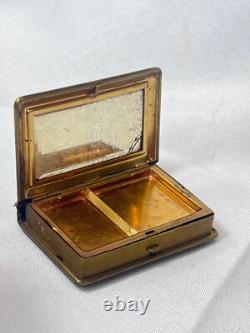 Mondaine Compact Book Style Art Nouveau Deco Double Vanity Rouge & Powder Box