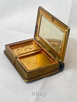 Mondaine Compact Book Style Art Nouveau Deco Double Vanity Rouge & Powder Box