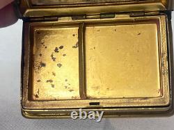 Mondaine Compact Book Style Art Nouveau Deco Double Vanity Rouge & Powder Box