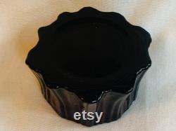 Mosser Glass Ebony Black Victorian Lady Powder Box or Trinket Dish