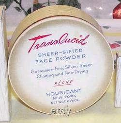 NEW 1940s HOUBIGANT Face Powder Box Art Deco Shabby Floral French Makeup Vintage Paris Beauty Flower Basket Vanity Display Decor Gift Prop