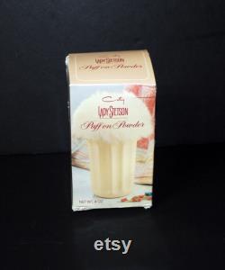 NIB Vintage Lady Stetson PUFF on POWDER Cute Container holds powder with Puff on top