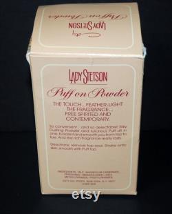 NIB Vintage Lady Stetson PUFF on POWDER Cute Container holds powder with Puff on top