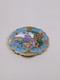 Never Used Vintage Gold Washed 800 Silver & Enamel Powder Compact Italian RARE