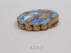 Never Used Vintage Gold Washed 800 Silver & Enamel Powder Compact Italian RARE Never Used Vintage Gold Washed 800 Silver & Enamel Powder Compact Italian RARE
