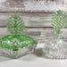 New Martinsville Art Deco Uranium Glass Dresser Vanity Set Perfume Bottle and Trinket or Powder Jar