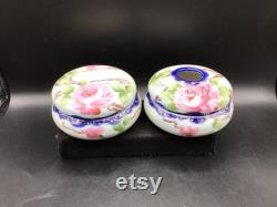 Nippon Dresser Set Powder Jar and Hair Receiver