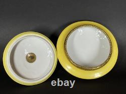 Old German Elfinware Gold Filigree & Flower Yellow Dresser Powder Box
