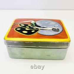 Old NORITAKE Deco Lady Hand Painted Pottery Powder Box H 3.5 x W 2.7 x D 1.3 in