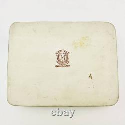 Old NORITAKE Deco Lady Hand Painted Pottery Powder Box H 3.5 x W 2.7 x D 1.3 in
