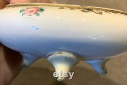 Old Nippon Morimura Japan Vanity Dresser Trinket Powder Jar Lid Hand Painted