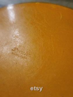 Orange Melamine Vanity Jar, Victorian Amber Colored Celluloid Vanity Powder Jar, MCM Orange Ice Melmac Vanity Powder Jar