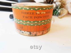 Original 1930s Powder Box from Richard Hudnut New York Paris, Three Flowers Face Powder, Vanity Accessory