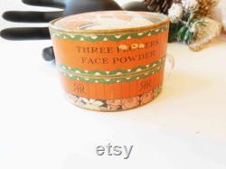 Original 1930s Powder Box from Richard Hudnut New York Paris, Three Flowers Face Powder, Vanity Accessory