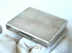 Original Vintage 1930s Florally-etched Fine Silver Compact Dance Purse Powder Box Vintage Vanity Collectibles Silver Compact