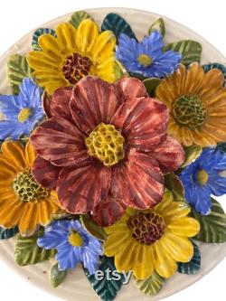 Ovington s New York Porcelain Flower Powder Jar, Capodimonte Style, Made in Italy