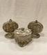 Pair Of Ormolu Style Perfume Bottles With Powder Box Hollywood Regency VINTAGE