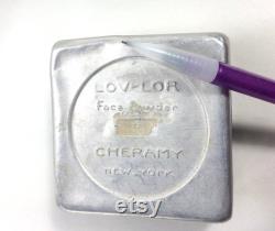 Pair of Vintage Aluminum LOV-LOR Face Powder Boxes, Designed by Rene Lalique in 1944 for Cheramy New York