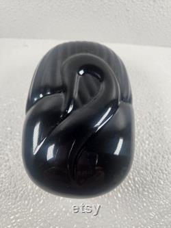 Pavlova Paris MCM black swan ceramic powder dish.