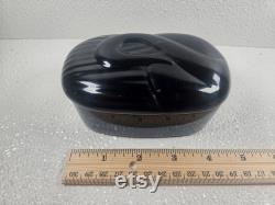 Pavlova Paris MCM black swan ceramic powder dish.