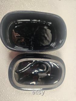 Pavlova Paris MCM black swan ceramic powder dish.