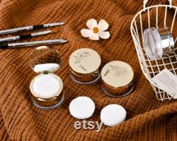 Personalized mini loose powder box, Cosmetic Container,loose powder box and powder puff, unique bridesmaid gift, gift for mom