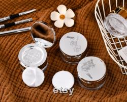 Personalized mini loose powder box, Cosmetic Container,loose powder box and powder puff, unique bridesmaid gift, gift for mom