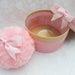 Pink Boudoir Powder Puff and Powder Bowl Gift Set. Soft and Fluffy Faux Fur and Oversized Bow. Gift for Her. Pamper Gift.