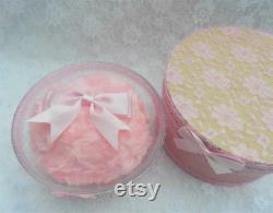 Pink Boudoir Powder Puff and Powder Bowl Gift Set. Soft and Fluffy Faux Fur and Oversized Bow. Gift for Her. Pamper Gift.