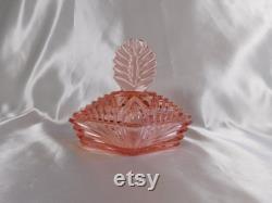 Pink Glass Vanity Jar Powder Jar with Lid 23455